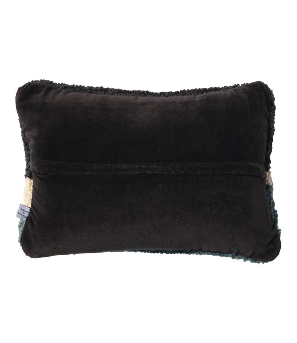 Wool Hooked Throw Pillow, Winter Woods, 12" x 18"