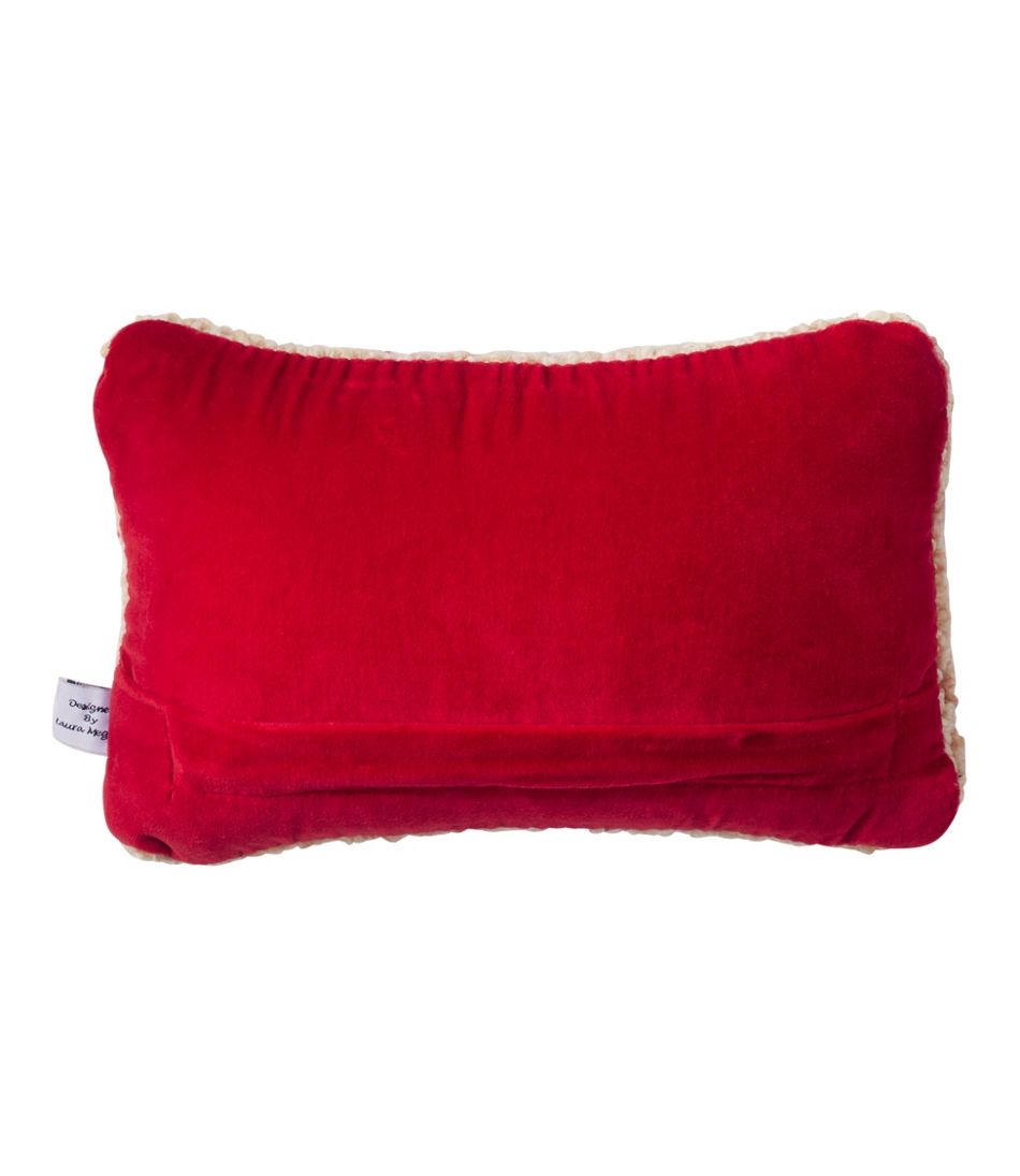 Wool Hooked Throw Pillow, Red Flake, 8" x 12"