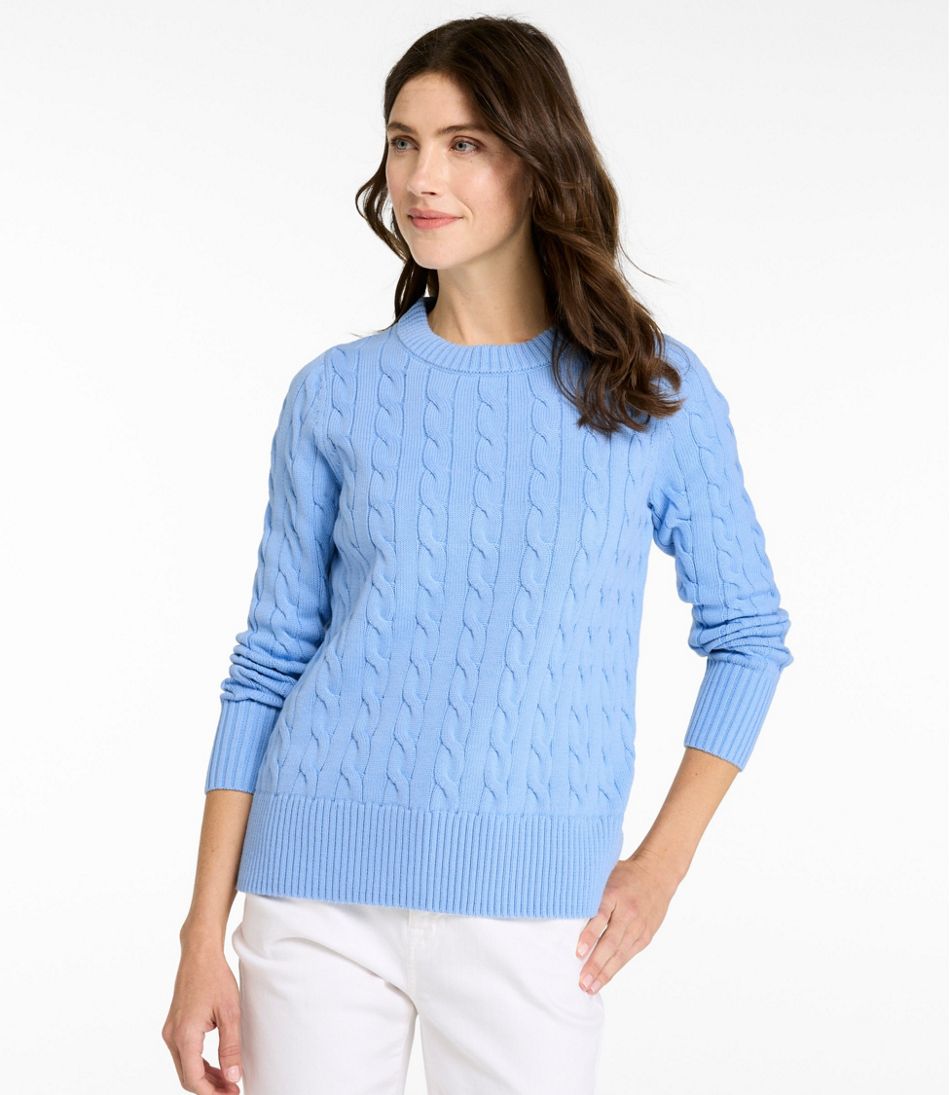 Women's The Original Double L® Sweater, Cable Crewneck