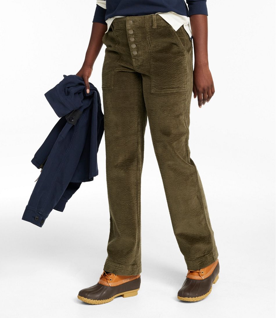 Women's Signature Utility Corduroy Pants, Mid-Rise Straight-Leg