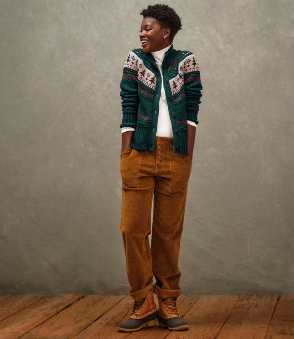 Women's Signature Utility Corduroy Pants, Mid-Rise Straight-Leg