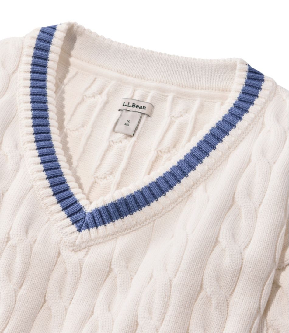 Women's The Original Double L® Sweater, Cable V-Neck