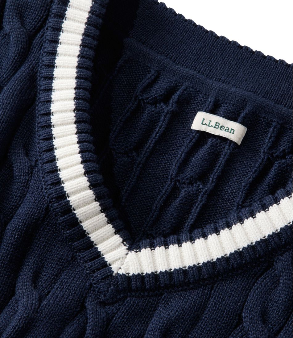 Women's The Original Double L® Sweater, Cable V-Neck