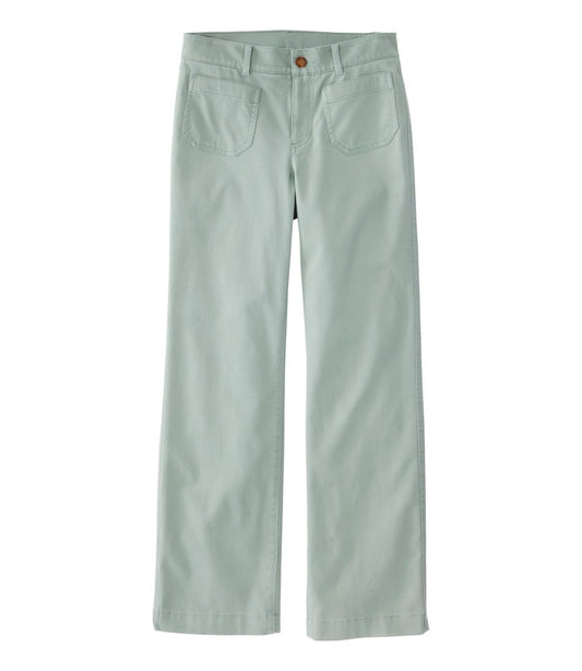 Women's Comfort Stretch Patch Pocket Pants, Mid-Rise Wide Straight-Leg Chino