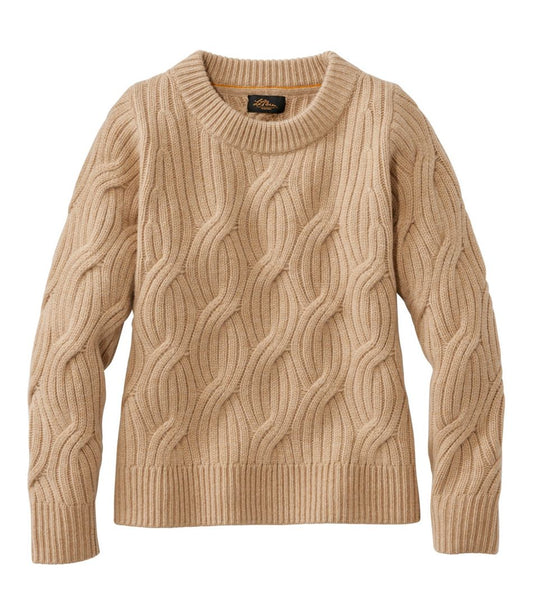 Women's Signature Premium Cashmere Cable Sweater, Crewneck