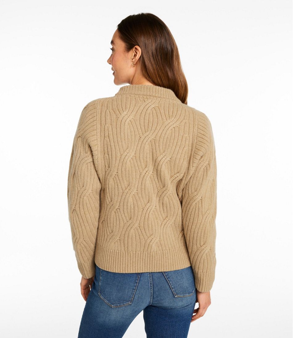 Women's Signature Premium Cashmere Cable Sweater, Crewneck