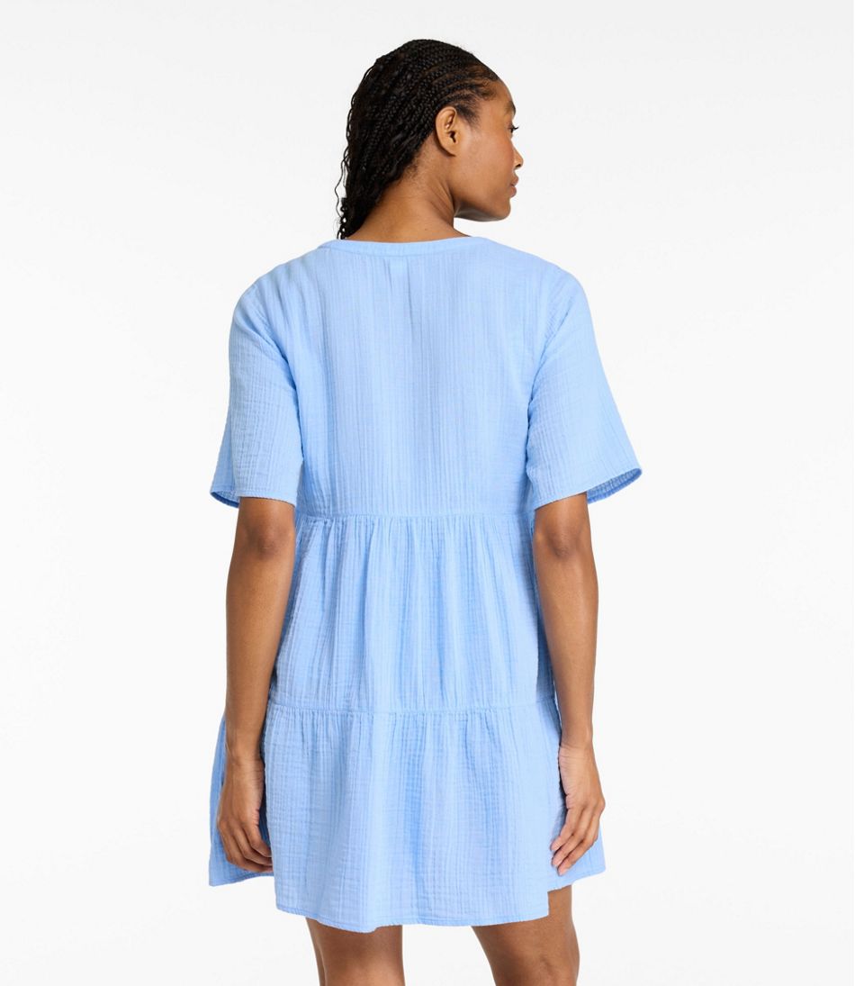 Women's Cloud Gauze Cover-Up Tiered Dress, Print