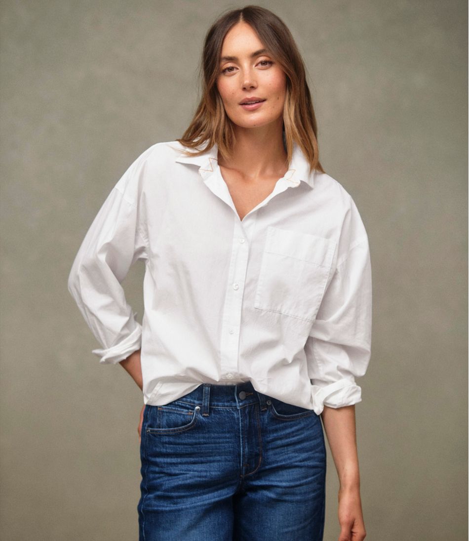 Women's Signature Premium Essential Poplin Shirt, Long-Sleeve
