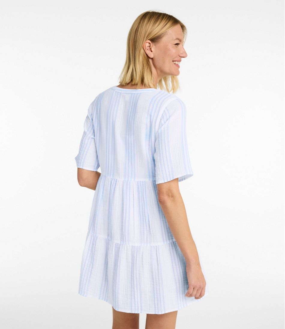 Women's Cloud Gauze Cover-Up, Tiered Dress Print