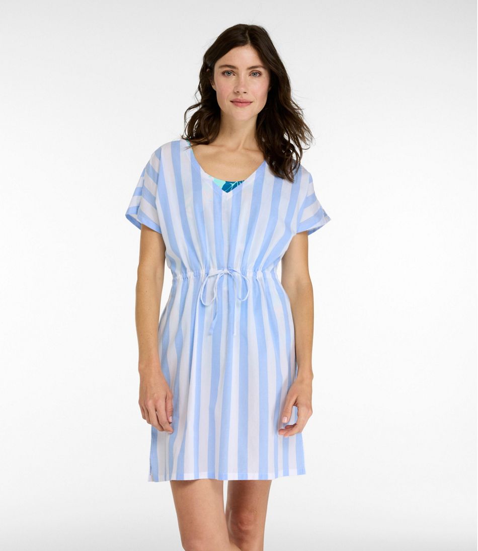 Women's Coastal Cotton Cover-Up Caftan, Print