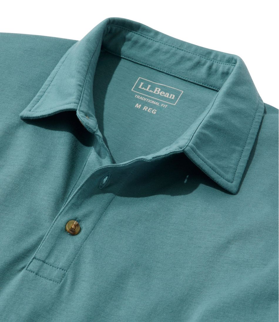 Men's Carefree Unshrinkable Polo, Long-Sleeve, Without Pocket