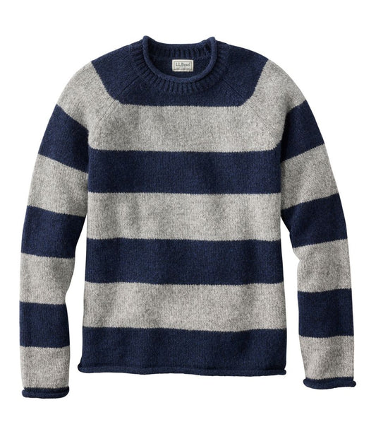Men's Bean's Classic Ragg Wool Sweater, Rollneck, Stripe