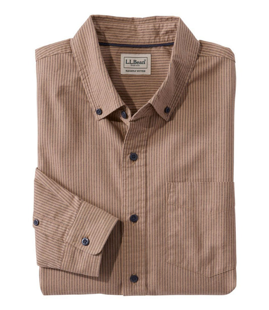 Men's Sunwashed Oxford Shirt, Slightly Fitted Untucked Fit, Stripe