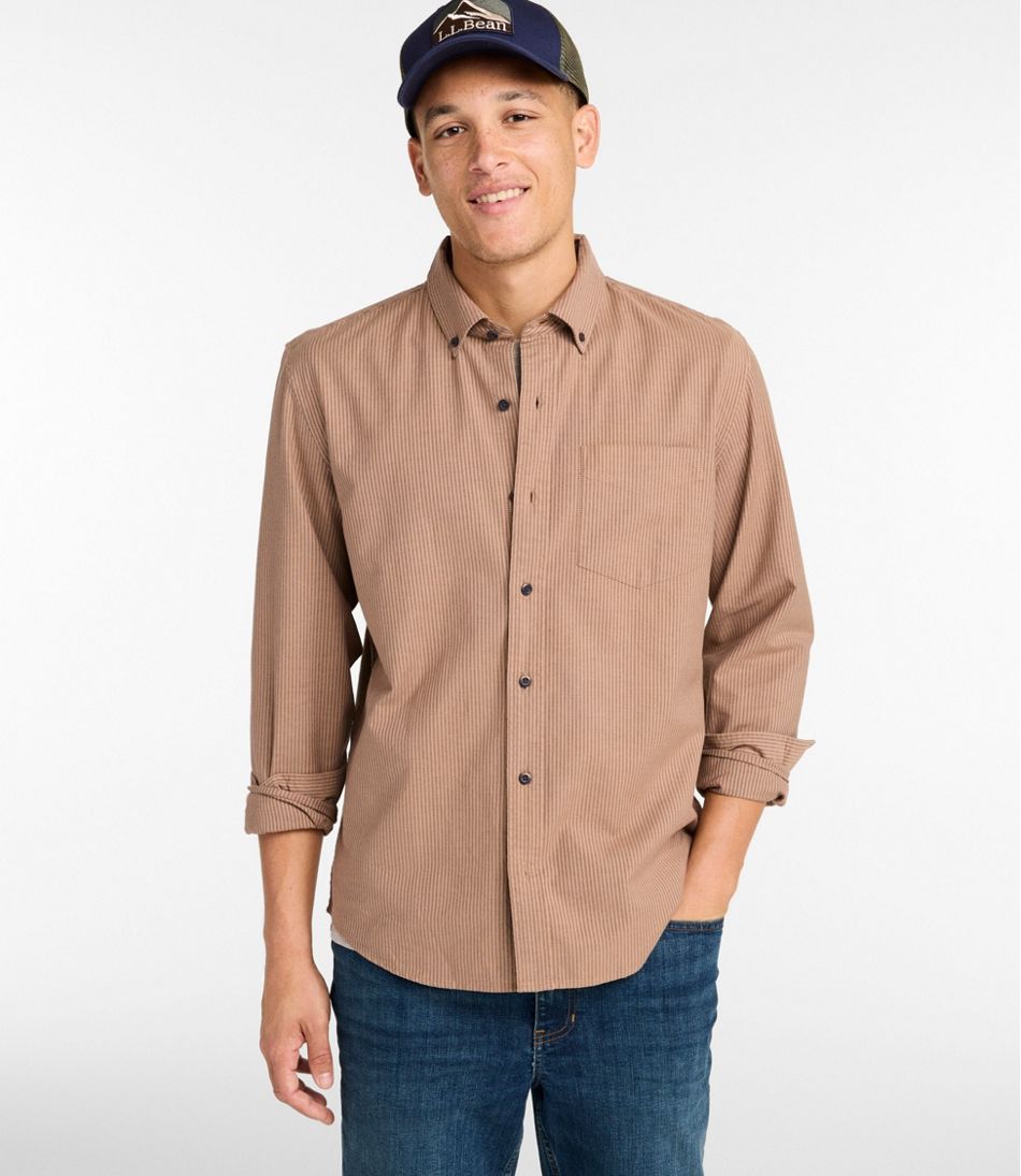 Men's Sunwashed Oxford Shirt, Slightly Fitted Untucked Fit, Stripe