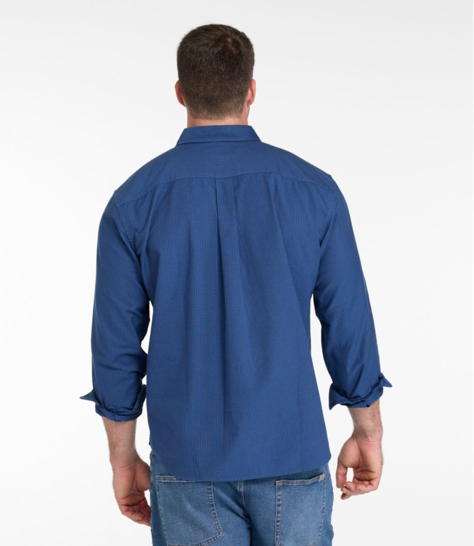 Men's Sunwashed Oxford Shirt, Slightly Fitted Untucked Fit, Stripe
