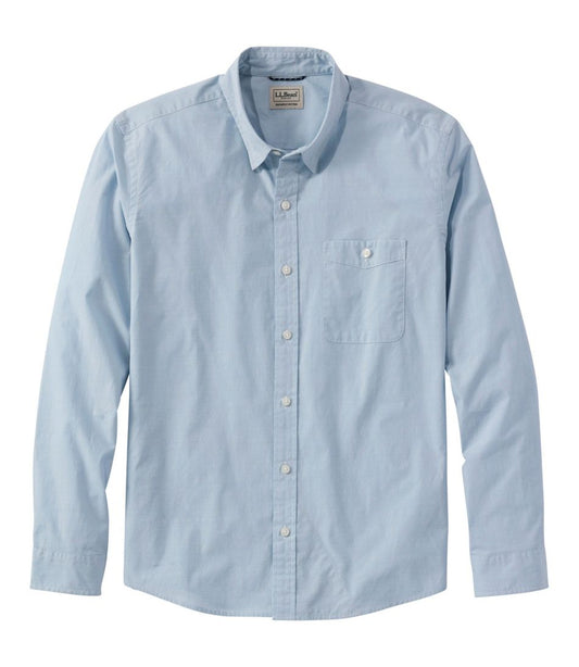 Men's Comfort Stretch Performance® Chambray Shirt, Long-Sleeve, Slightly Fitted Untucked Fit