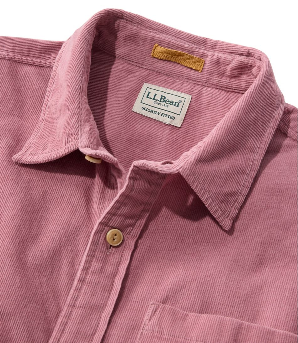 Men's Sunwashed Corduroy Shirt, Slightly Fitted Untucked Fit
