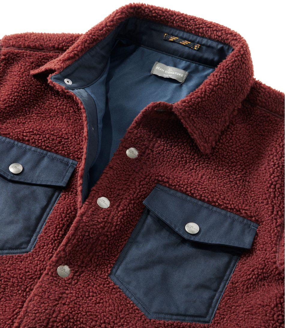 Men's Signature Mixed Media Fleece Shirt Jacket