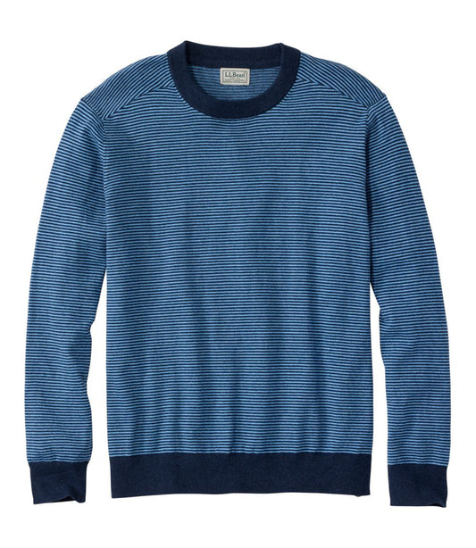 Men's All Seasons Cotton Blend Sweater, Crewneck, Stripe