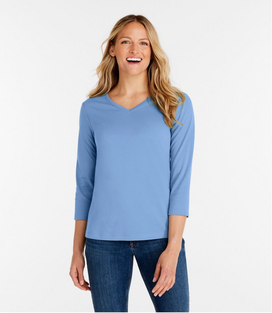 Women's V-Neck, Three-Quarter-Sleeve
