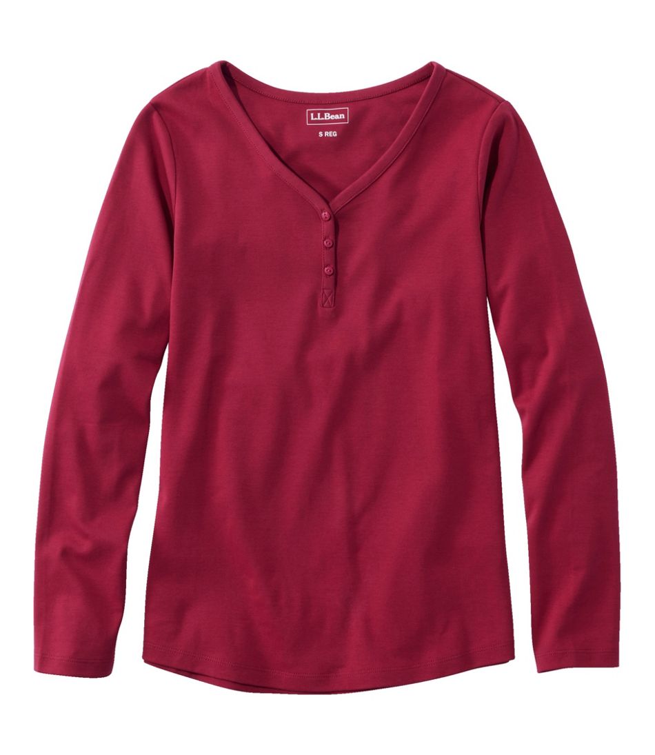 Women's V-Neck Henley, Long-Sleeve
