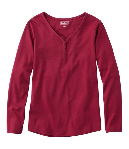Women's V-Neck Henley, Long-Sleeve