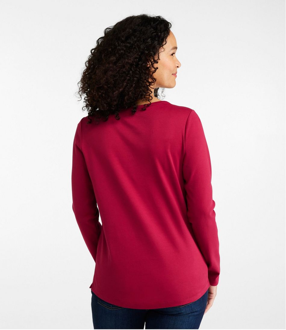 Women's V-Neck Henley, Long-Sleeve