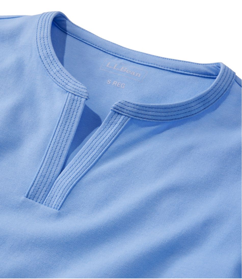 Women's Tee, Three-Quarter-Sleeve Splitneck Tunic
