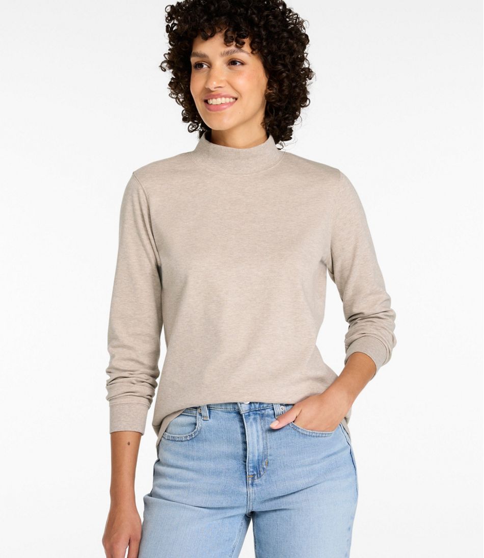 Women's Interlock Mock-Turtleneck, Long-Sleeve