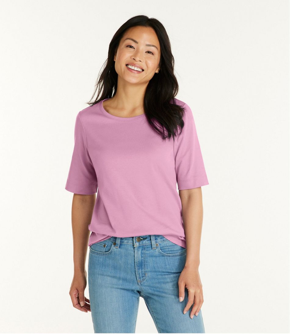 Women's Jewelneck Tee, Elbow-Sleeve