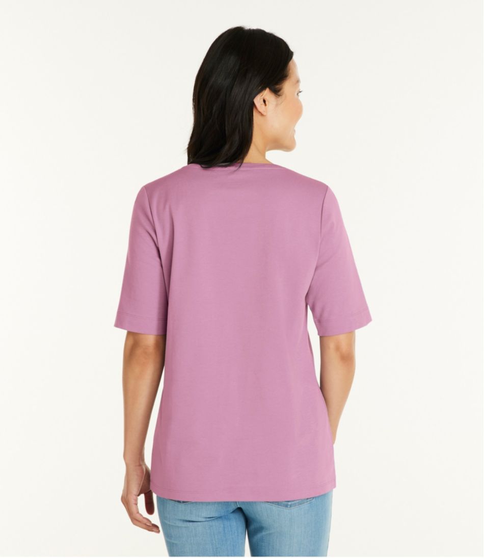 Women's Jewelneck Tee, Elbow-Sleeve