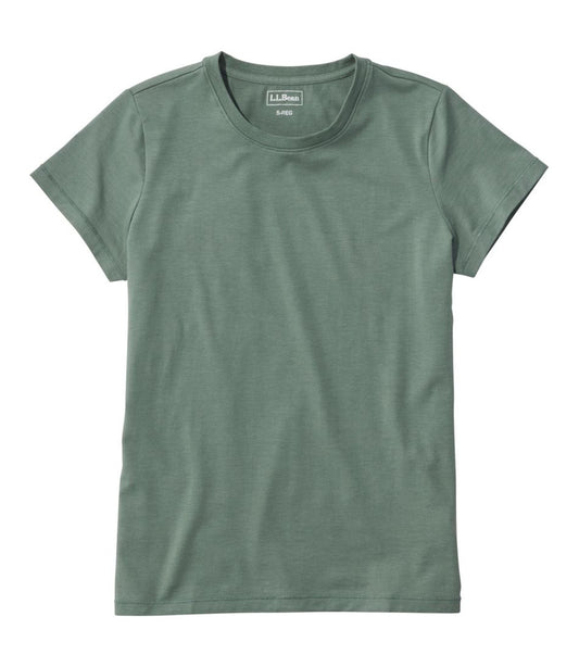 Women's Soft Stretch Supima-Blend Tee, Crewneck Short-Sleeve