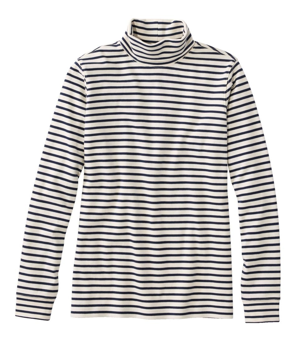 Women's Interlock Turtleneck, Long-Sleeve Stripe