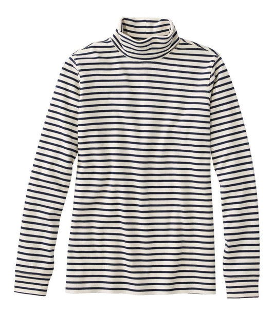 Women's Interlock Turtleneck, Long-Sleeve Stripe