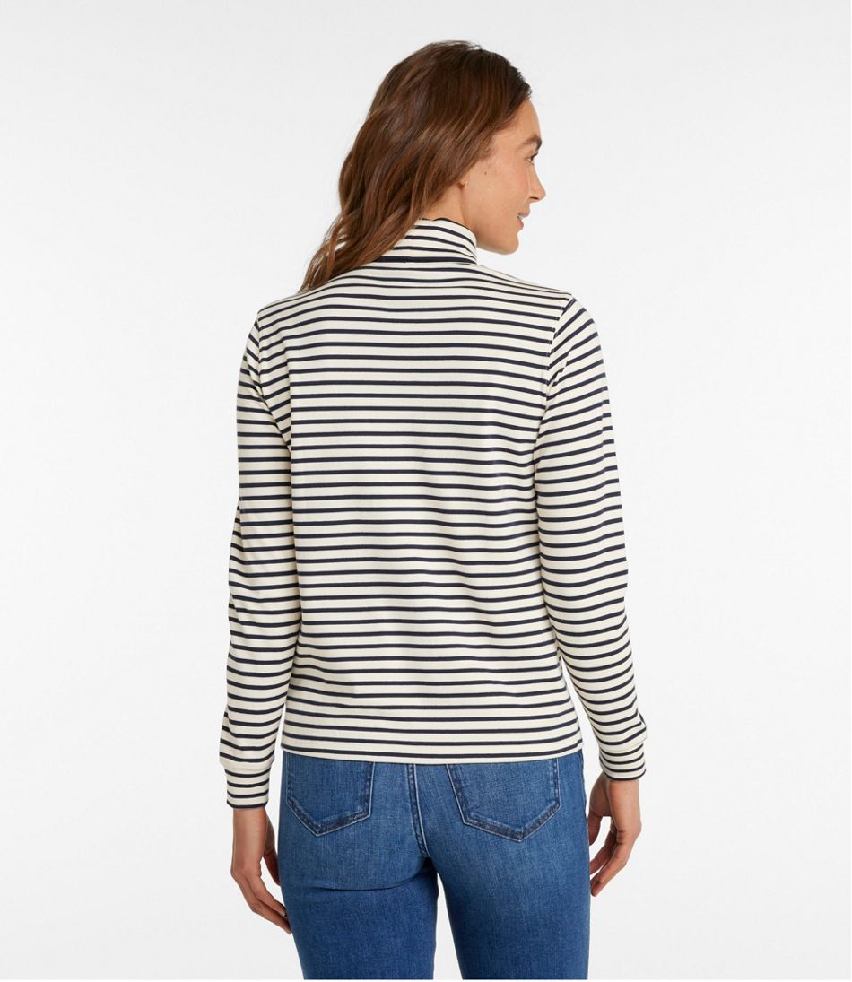Women's Interlock Turtleneck, Long-Sleeve Stripe