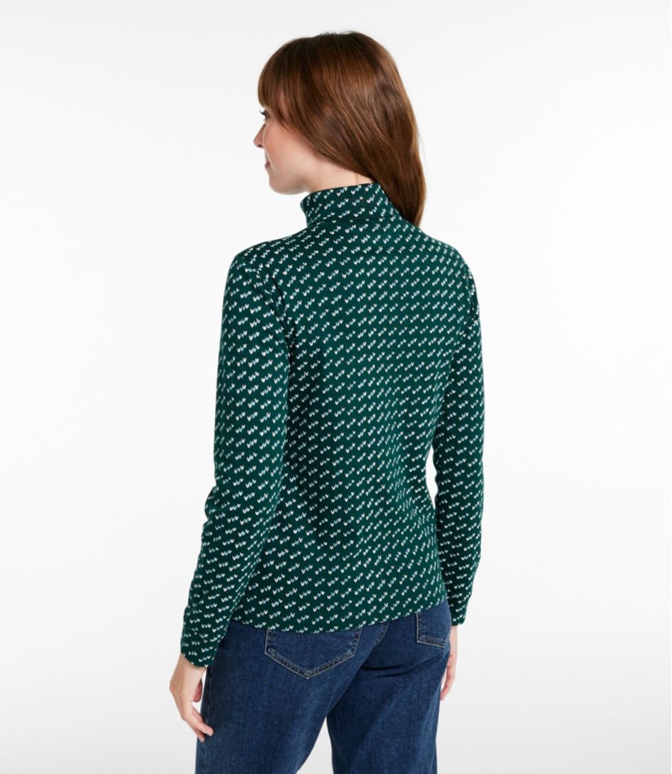 Women's Interlock Turtleneck, Long-Sleeve Allover Print
