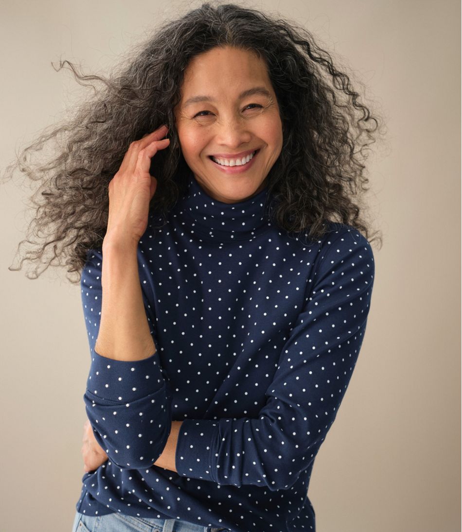 Women's Interlock Turtleneck, Long-Sleeve Allover Print
