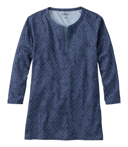 Women's Tee, Three-Quarter-Sleeve Splitneck Tunic Print