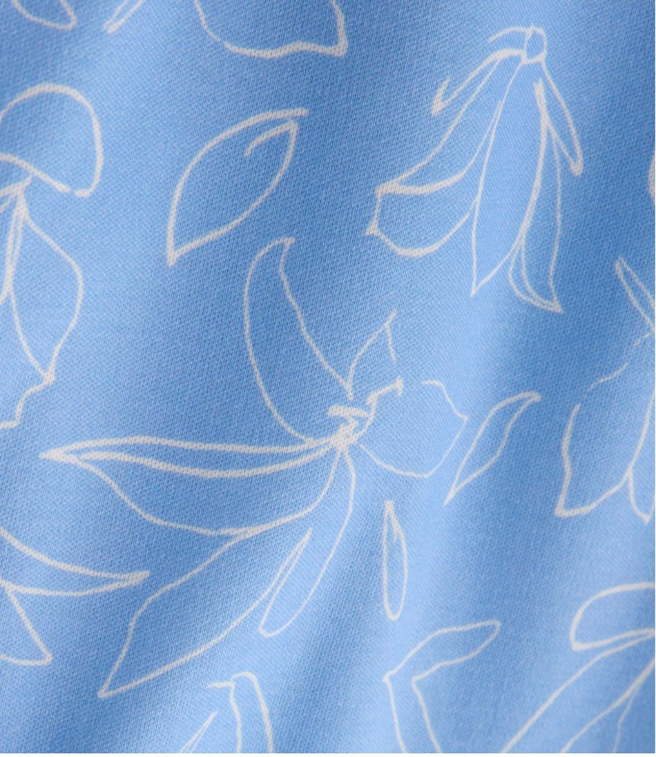 Women's Pima Cotton Tunic, Three-Quarter-Sleeve Splitneck Print