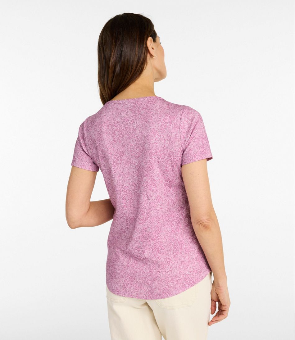 Women's Tee, Short-Sleeve Notch-Neck Print