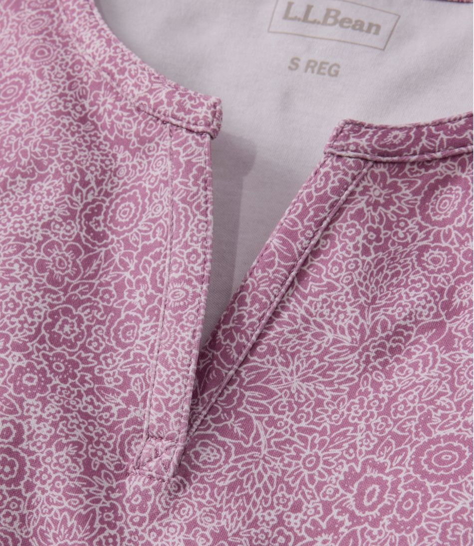 Women's Tee, Short-Sleeve Notch-Neck Print