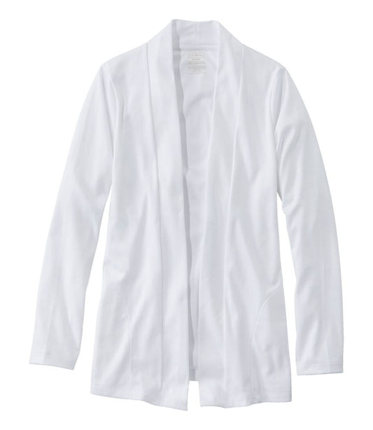 Women's Pima Cotton Open Cardigan, With Pockets