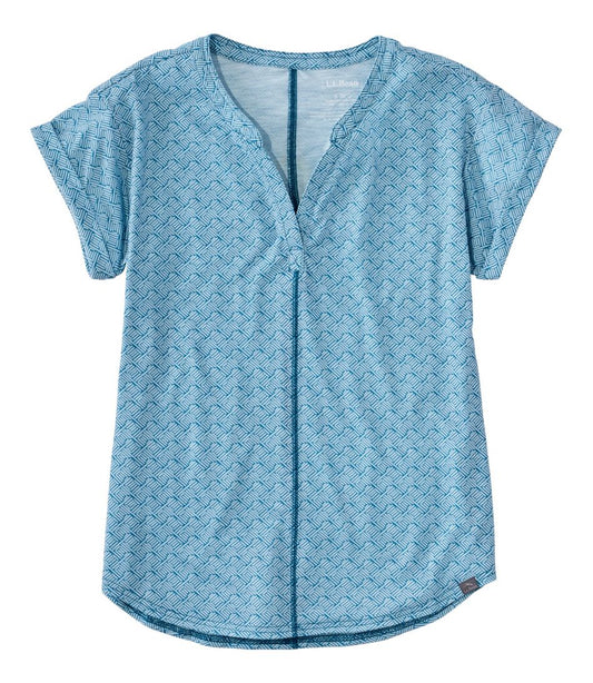 Women's Streamside Tee, Short-Sleeve Splitneck Print