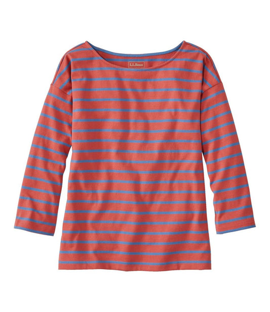 Women's Heritage Mariner Top, Boatneck Three-Quarter-Sleeve Stripe