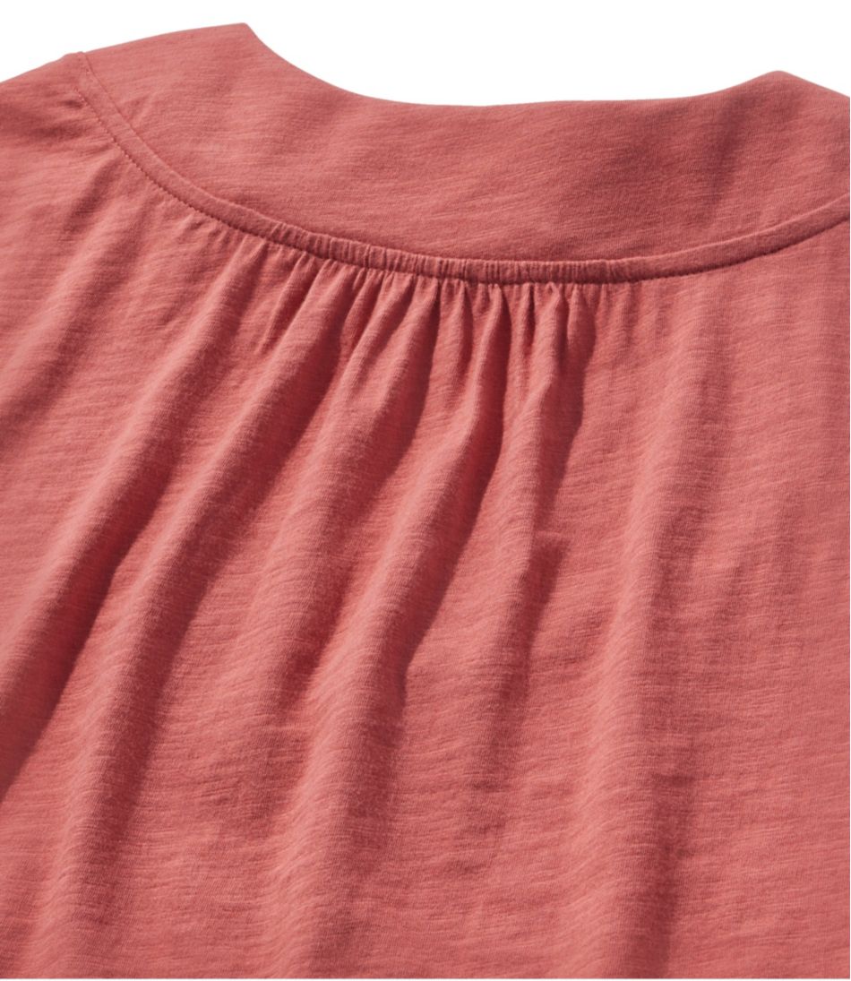 Women's Organic Cotton Tee, V-Neck Cap-Sleeve