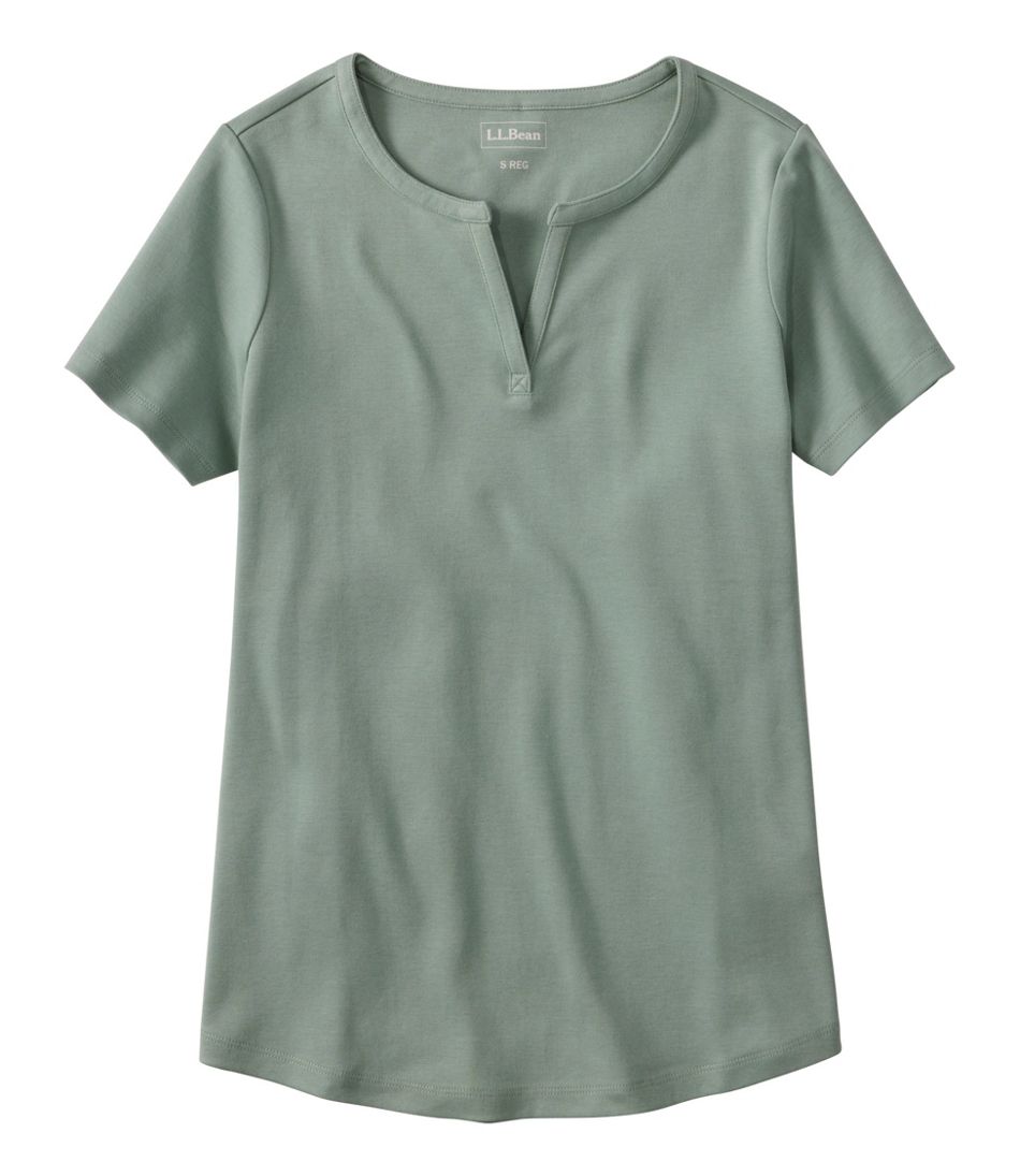Women's Tee, Short-Sleeve Notch-Neck