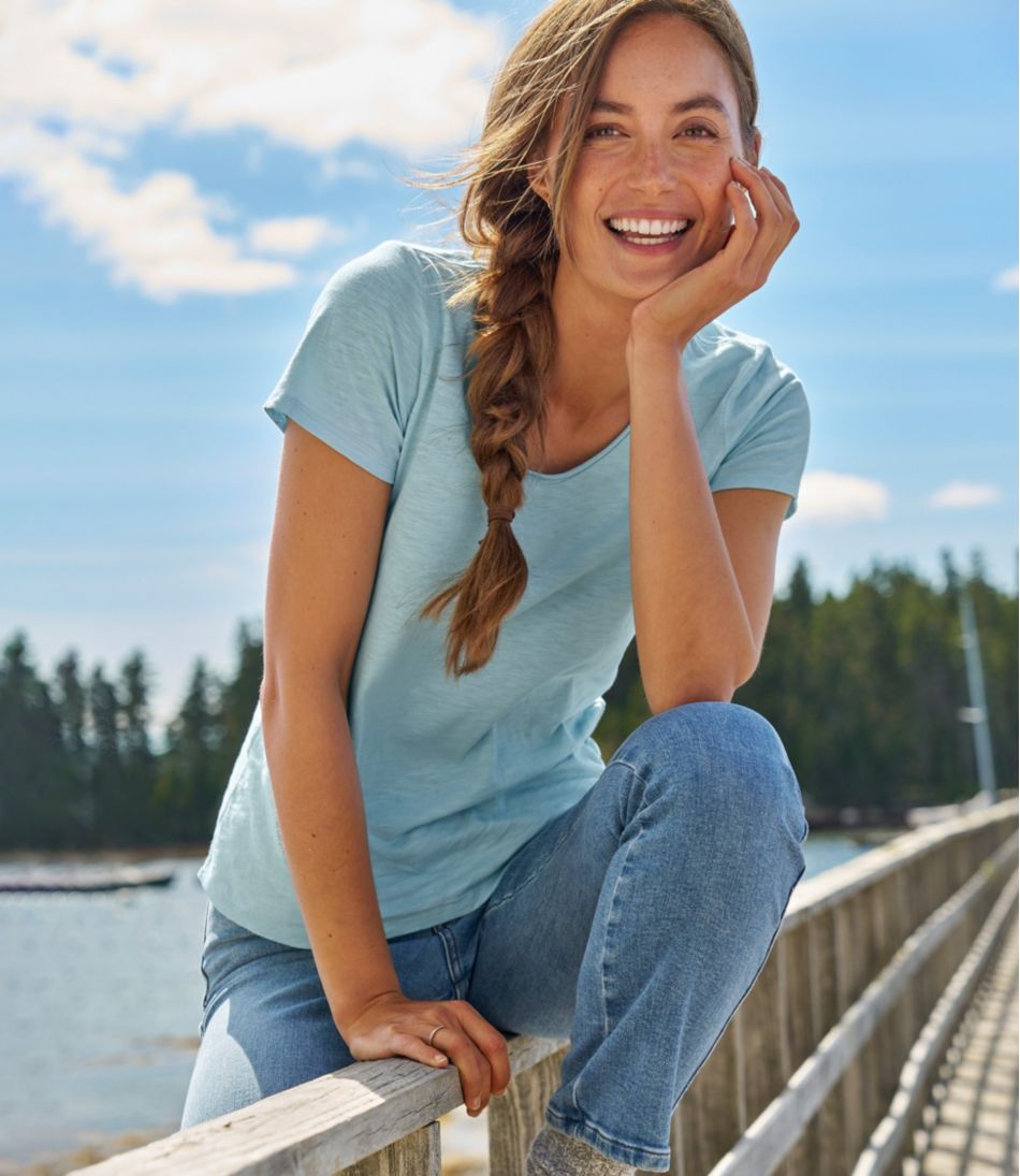 Women's Organic Cotton Tee, V-Neck Short-Sleeve