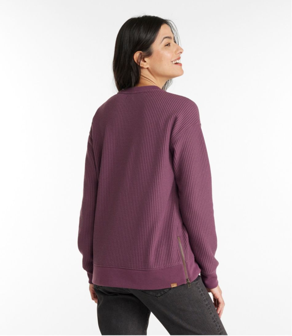 Women's Birchwood Brushed Waffle Top, Crewneck
