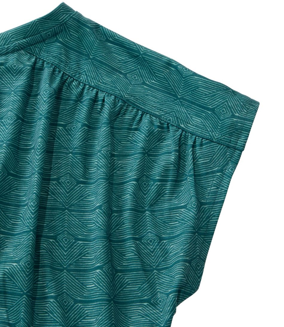 Women's Streamside Tee, Short-Sleeve Ruched Crew Print