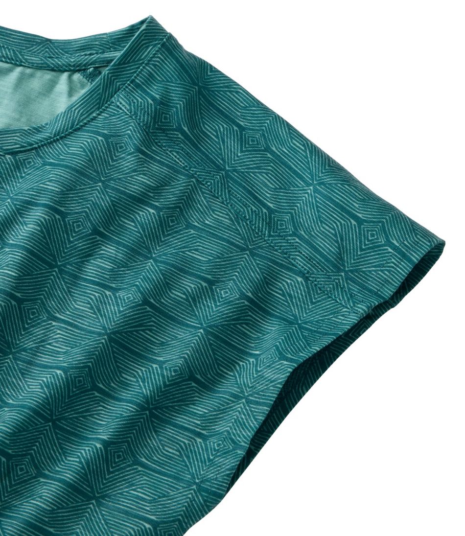 Women's Streamside Tee, Short-Sleeve Ruched Crew Print